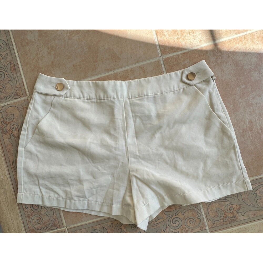 Forever‎ 21 shorts woven cream Women Size L New with defects !